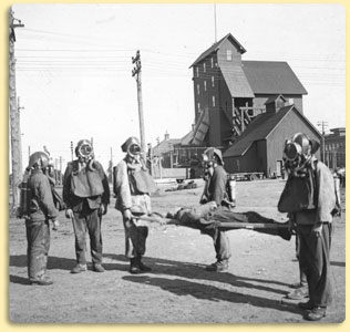 A rescue crew at the C&H mines